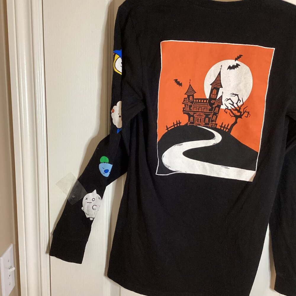 BT21 Halloween Long Sleeve Graphic Cotton T-Shirt Size M Scary Goth Witchy - Picture 4 of 5
